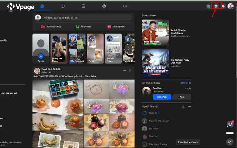 cách đánh dấu chưa đọc trên Messenger